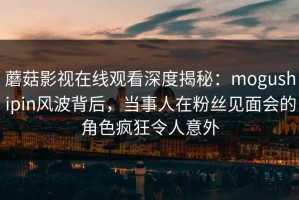 蘑菇影视在线观看深度揭秘：mogushipin风波背后，当事人在粉丝见面会的角色疯狂令人意外