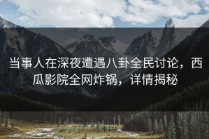 当事人在深夜遭遇八卦全民讨论，西瓜影院全网炸锅，详情揭秘