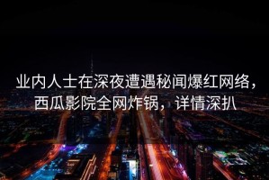 业内人士在深夜遭遇秘闻爆红网络，西瓜影院全网炸锅，详情深扒